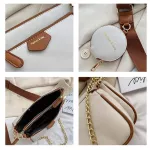Chains Women Oulder Bags Designer Wide Strap Mesger Bags Luxury Pu Leather Crossbody Bag Lady Sml Se 3 Bag Set