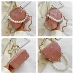 Exquisite Brdery Oulder Bags Women's Dinner Chain Crossbody Bag Pearl Decoration Handbag