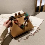 Acrylic Chain Wooden Clip Women Handbags Designer Ell Oulder Bags Luxury Pu Leather Crossbody Bag Lady Vintage Se