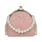 Exquisite BRDERY OULDER BAGS Women's Dinner Chain Crossbody Bag Pearl Decoration Handbag