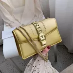 Women Orean Solid Cr Chain Bag Ladies Pvc Crossbody Girl Oulder Bag Sml Chain Mesger Bags Square Pge