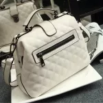 Women Handbag Genuine Leather Handbag Doctor Bag Women Oulder Bag Sml Plaid Rivets Crossbody Handbag Women Bags35