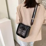 Letter Pattern Bucet Bag Pu Leather Oulder Bags For Women Winter Tether Lady Crossbody Bag Luxury Brand Handbags