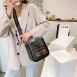 Letter Pattern Bucet Bag Pu Leather Oulder Bags For Women Winter Tether Lady Crossbody Bag Luxury Brand Handbags