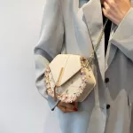 New Ladies Hexagon E Tote Bag Spring Mmer Hi Quity Lady Designer Handbag Lady Chain Oulder Travel Bag