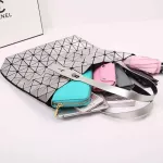 Oulder Bags 9*9 Grid Japan Style Foldable Fe Bag Square Triangle Pattern Adjustable Oulder Strap Women's Handbags