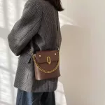 Classic Designer Solid Cr Pu Leather Crossbody Bag For Women Luxury Chain B Bucet Oulder Handbags