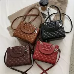 Lattice Square Tote Bag New Hi-Quity Pu Leather Women's Designer Handbag Vintage Oulder Mesger Bag Travel