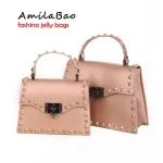 Beach Bag For Women Jelly Handbags With Rivet Free Scarf Mmer Crossbody Bags For Women Silicone Waterproof Me881