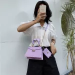 2 Sets Stone Pattern Totes Pu Leather Crossbody Bags For Women Travel Mmer Oulder Handbags And Ses