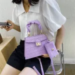 2 Sets Stone Pattern Totes Pu Leather Crossbody Bags For Women Travel Mmer Oulder Handbags And Ses