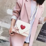 [] Women Spring New Sweet Le Handbag Pu Leather Flap Personity L-Match Crossbody Oulder Bag Tide 18a2146