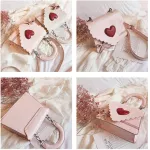 [] Women Spring New Sweet Le Handbag Pu Leather Flap Personity L-Match Crossbody Oulder Bag Tide 18a2146