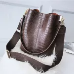Ansloth Crocodile Crossbody Bag For Women Oulder Bag Brand Designer Women Bags Luxury Pu Leather Bag Bucet Bag Handbag
