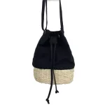 Orean Retro Wen Bucet Canvas Straw Handbags Ca Wen Women Oulder Bag Bohia Rattan Handbag Bolso Fenino