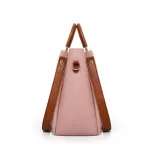 Smooza 4pcs Set Ses And Handbags Pu Leather Striped Oulder Bags For Women -Handle Bags Fe Oulder Bag