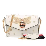 New Designer Crossbody Bags Women Mesger Chain Strap Flap Leather Handbags Clutch Bag Girls With Bee Bucle