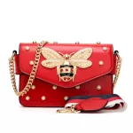 New Designer Crossbody Bags Women Mesger Chain Strap Flap Leather Handbags Clutch Bag Girls With Bee Bucle