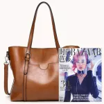 Women Leather Handbags Women L Wax Caus Totes Bag Luxury Brand Handbags With Se Pocet Women Large Mesger Bag