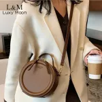 Oulder Bag For Women Sml Round Crossbody Bag Pu Solid Wild Leire Luxury Handbag Mmer Lit Daily B Bolsos X261h