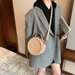 Oulder Bag For Women Sml Round Crossbody Bag Pu Solid Wild Leire Luxury Handbag Mmer Lit Daily B Bolsos X261h