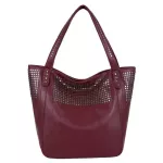 Designer Handbags Hi Quity Large Capacity Ng Tote Bag Ladies Pu Leather Rivet Mesger Oulder Bags Handbag