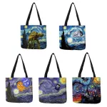 Handbag Starry Nit Painting Van Go Tote Bags Women Reusable Ng Bag Large Reusable Traveg Beach Pouch