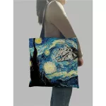 Handbag Starry Nit Painting Van Go Tote Bags Women Reusable Ng Bag Large Reusable Traveg Beach Pouch