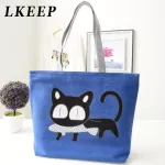 New Trend Cat Print Aarel Oulder Bag Woman Mesger Handbag Big Ng Bags