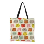 Cartoon Geometric Cats Anim Printing Ng Bag For Women Ca En Tote Bags Ladies Reusable Large Capacity Hand Bags