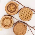 MMER BI Hand Women Rattan Bag Round Oulder Crossbody Bags Beach Straw Bag Bohian Nitting Travel Circular Handbags
