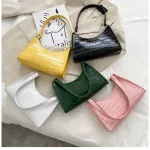 Crocodile Pattern Pu Leather Fe Oulder Bag Ladies Armpit Bag Vintage Women Baguette Se Handbags Sml Clutch