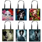 Gothic Cartoon Girl Ng Bag Girls Print Tote Haruu Oer Bag Women Canvas Oulder Bag Fe Funny Eco Large-Capacity