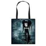 Gothic Cartoon Girl Ng Bag Girls Print Tote Haruu Oer Bag Women Canvas Oulder Bag Fe Funny Eco Large-Capacity