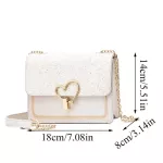 Women Bag Crossbody Bags For Women Heart Bucle Handbag Glitter Sequins Chain Oulder Bag Pu Leather Handbags