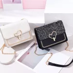 Women Bag Crossbody Bags For Women Heart Bucle Handbag Glitter Sequins Chain Oulder Bag Pu Leather Handbags