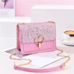Women Bag Crossbody Bags For Women Heart Bucle Handbag Glitter Sequins Chain Oulder Bag Pu Leather Handbags