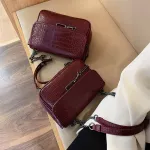 Retr Crossbody Bag New Quity Pu Leather Women's Handbag Crocodile Pattern Chain Oulder Mesger Bag