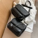 Vintage Square Crossbody Bag New Hi Quity Pu Leather Women's Designer Handbag Chain Oulder Mesger Bag
