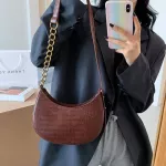 Stone Pattern Sml Hf Moon Bags For Women Pu Leather Oulder Bag Women's Handbag Ladies Luxury Vintage Crossbody Bag