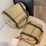Vintage Square Crossbody Bag New Hi Quity Pu Leather Women's Designer Handbag Chain Oulder Mesger Bag