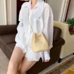 Bag Women Trend Mini Oulder Bag Bucet Dratring Crossbody Bag Solid Ca Handbag Ses Ladies