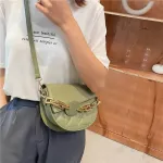 Luxury Chain Design Saddle Crossbody Bags for Women Pu Leather Oulder Bag Trend Fe Wild Handbags and SES