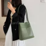 Oulder Women Bag New Women's Tote Ede Stone Pattern Brand Designer Luxury Fe Bucet Handbag Bolsa Finina