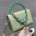 Chain Design Leather Crossbody Bags for Women Pin Handbags and SES New Oulder Mesger Bags Fe Hand Bags