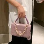 Chain Design Leather Crossbody Bags for Women Pin Handbags and SES New Oulder Mesger Bags Fe Hand Bags