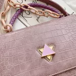 Chain Design Leather Crossbody Bags for Women Pin Handbags and SES New Oulder Mesger Bags Fe Hand Bags