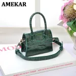 Mini SML Square Bag New Quity Pu Leather Women's Handbag Crocodile Pattern Chain Oulder Mesger Bags
