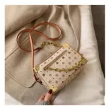 Women's Bag New Spring Retro Wild Printed Box Bag Foreign Chain Single Oulder Mesger Sml Square Bag