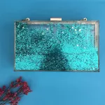 New Women's Bag European Bag Fe Acrylic Bag Transparent Liquid Flow Sandbag Oulder Chain sml Square Bag